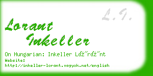 lorant inkeller business card